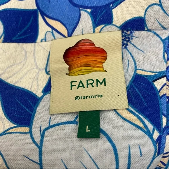 Farm Rio Flower Stripes Maxi Dress In Flower Stripes Off-white Large Blue - Picture 5 of 7